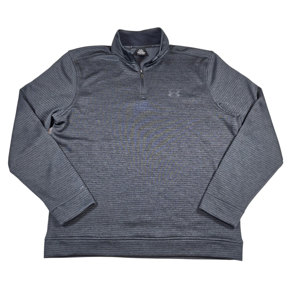 Under Armour UA Storm Golf Charcoal Stripe 1/4 Zip Pullover Sweatshirt, Men's L